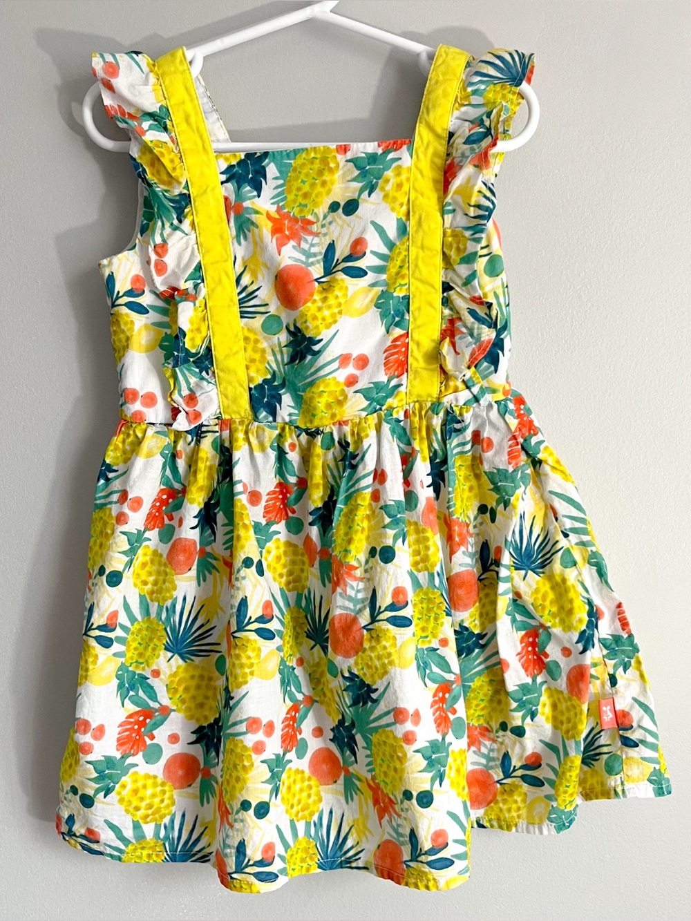 Tutto Piccolo citrus summer dress - girls size 6 - cotton linen blend